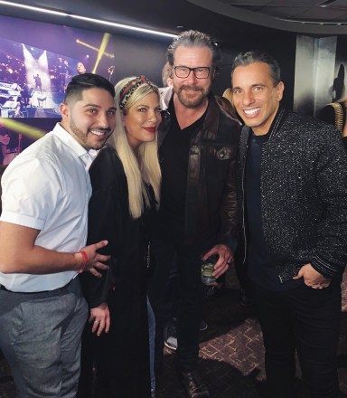 Nicky Paris, Tori Spelling, Dean McDermott and Sebastian Maniscalco
Sebastian Maniscalco 'You Bother Me' show, Backstage, The Forum, Inglewood, USA - 12 Jan 2020