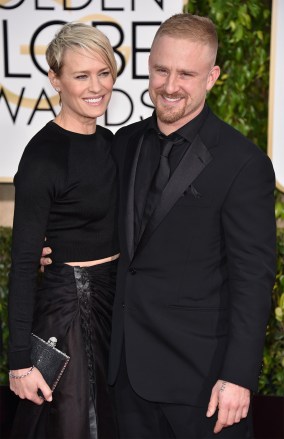Robin Wright, left, and Ben Foster arrive at the 72nd annual Golden Globe Awards at the Beverly Hilton Hotel, in Beverly Hills, Calif
72nd Annual Golden Globe Awards - Arrivals, Beverly Hills, USA - 11 Jan 2015