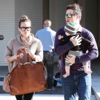 Hilary Duff, baby son Luca Cruz and Mike Comrie out and about, Los Angeles, America - 28 Oct 2012