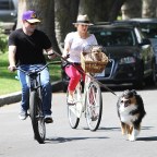 Hilary Duff and Mike Comrie out and about cycling with their dogs, Los Angeles, America - 12 Aug 2011