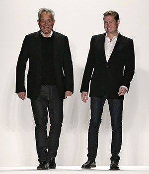 Us Designers Mark Badgley (l) and James Mischka Appear on the Catwalk at the Conclusion of the Presentation of the Fall/winter 2014 Collection For Their Label Badgley Mischka During the Mercedes-benz Fashion Week in New York New York Usa 11 February 2014 the Fall Winter 2014 Collections Are Presented From 06 to 13 February United States New YorkUsa New York Fashion Week - Feb 2014