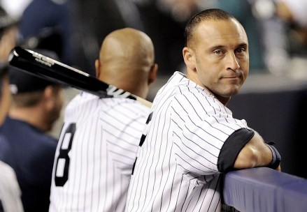 The Yankees' Derek Jeter Stands in the Dugout Before the Detroit Tigers Defeated the New York Yankees in Game Five of the American League Division Series Playoffs at Yankees Stadium in the Bronx New York Usa on 06 October 2011 the Tigers Won 3-2 and Advance to the American League Championship Series United States Bronx
Usa Baseball Mlb Playoffs - Oct 2011