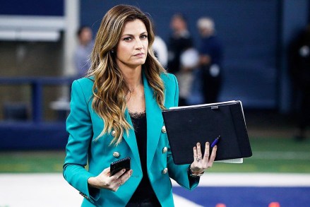 Fox NFL sideline reporter Erin Andrews is pictured before an NFL football game between the Los Angeles Rams and the Dallas Cowboys in Arlington, TexasRams Cowboys Football, Arlington, USA - 15 Dec 2019