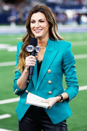 Fox NFL sideline reporter Erin Andrews is pictured following an NFL football game between the Los Angeles Rams and the Dallas Cowboys in Arlington, TexasRams Cowboys Football, Arlington, USA - 15 Dec 2019