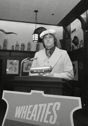 Bruce Jenner, Caitlyn Jenner Olympic decathlon champion Bruce Jenner promotes the Wheaties "Breakfast of Champions" program, during a press conference following his signing an agreement with General Mills and Wheaties, April 1977
Wheaties Jenner
