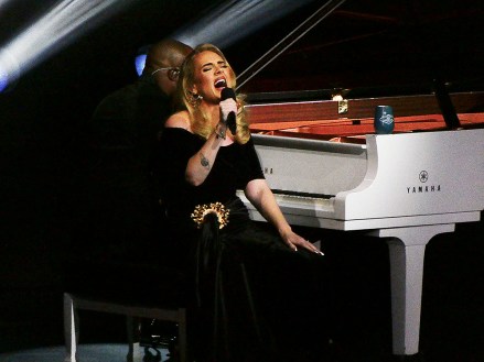 After canceling her residency at Caesars Palace last year.  Adele finally took to the stage at the Colosseum.  18 Nov 2022 Pictured: Adele's opening night in Las Vegas.  Photo credit: MEGA TheMegaAgency.com +1 888 505 6342 (Mega Agency TagID: MEGA919208_013.jpg) [Photo via Mega Agency]