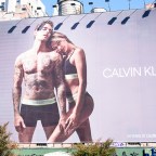 Justin And Hailey Bieber On Calvin Klein Billboard