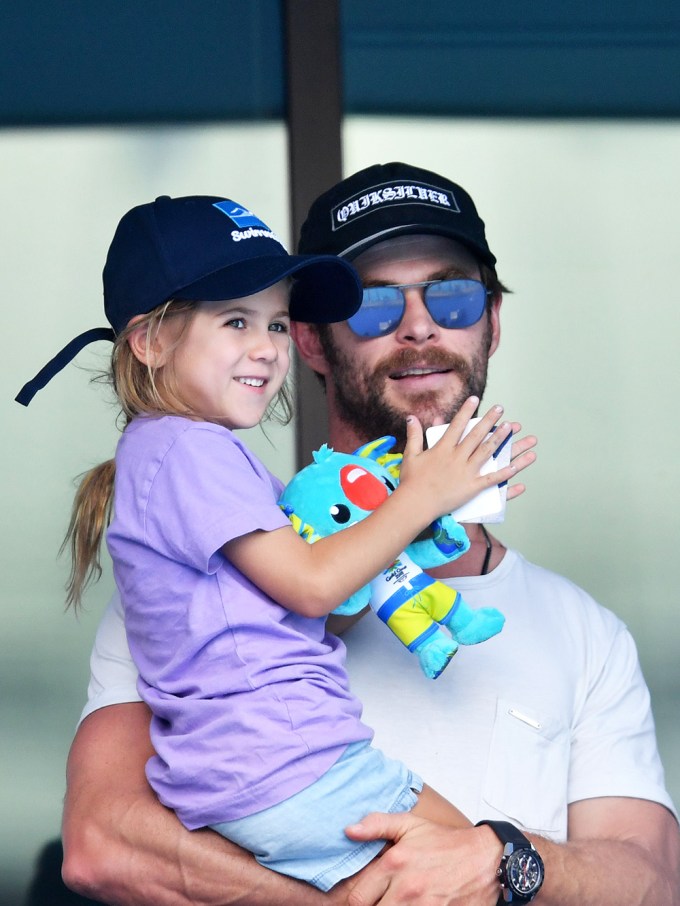 Chris Hemsworth & Daughter In 2018