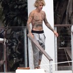 On-again couple Justin Bieber and Hailey Baldwin put on a shirtless public display of affection in Miami