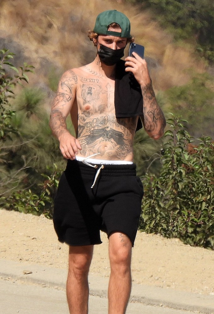 Justin Bieber out for a hike in Los Angeles