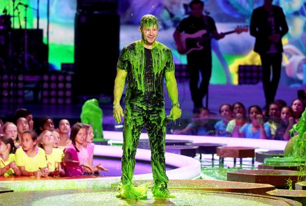 Mark Wahlberg gets slimed at the 27th annual Kids' Choice Awards at the Galen Center, in Los Angeles
27th Annual Kids' Choice Awards - Show, Los Angeles, USA