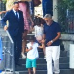 CERNOBBIO, ITALY - *EXCLUSIVE* - Actor George Clooney and his wife Amal enjoy their family holidays in the province of Como.The 61-year-old The Ocean's Eleven actor looked casual in his blue top during a boat ride with Amal who was stunned in her summer dress and hat, taking in the sights of their picturesque surroundings during the family trip.Pictured: George Clooney - Amal Clooney BACKGRID USA 13 JULY 2022 BYLINE MUST READ: COBRA TEAM / BACKGRIDUSA: +1 310 798 9111 / usasales@backgrid.comUK: +44 208 344 2007 / uksales@backgrid.com*UK Clients - Pictures Containing ChildrenPlease Pixelate Face Prior To Publication*