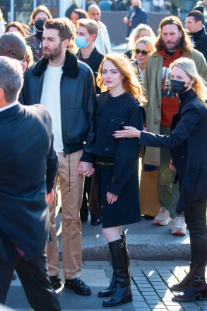 Arrivals at the Louis Vuitton Womenswear Fall/Winter 2022/2023 show as part of Paris Fashion Week on March 07, 2022 in Paris, France. Photo by Nasser Berzane/ABACAPRESS.COMPictured: Dave McCary,Emma StoneRef: SPL5294479 070322 NON-EXCLUSIVEPicture by: Nasser Berzane/AbacaPress / SplashNews.comSplash News and PicturesUSA: +1 310-525-5808London: +44 (0)20 8126 1009Berlin: +49 175 3764 166photodesk@splashnews.comUnited Arab Emirates Rights, Australia Rights, Bahrain Rights, Canada Rights, Greece Rights, India Rights, Israel Rights, South Korea Rights, New Zealand Rights, Qatar Rights, Saudi Arabia Rights, Singapore Rights, Thailand Rights, Taiwan Rights, United Kingdom Rights, United States of America Rights