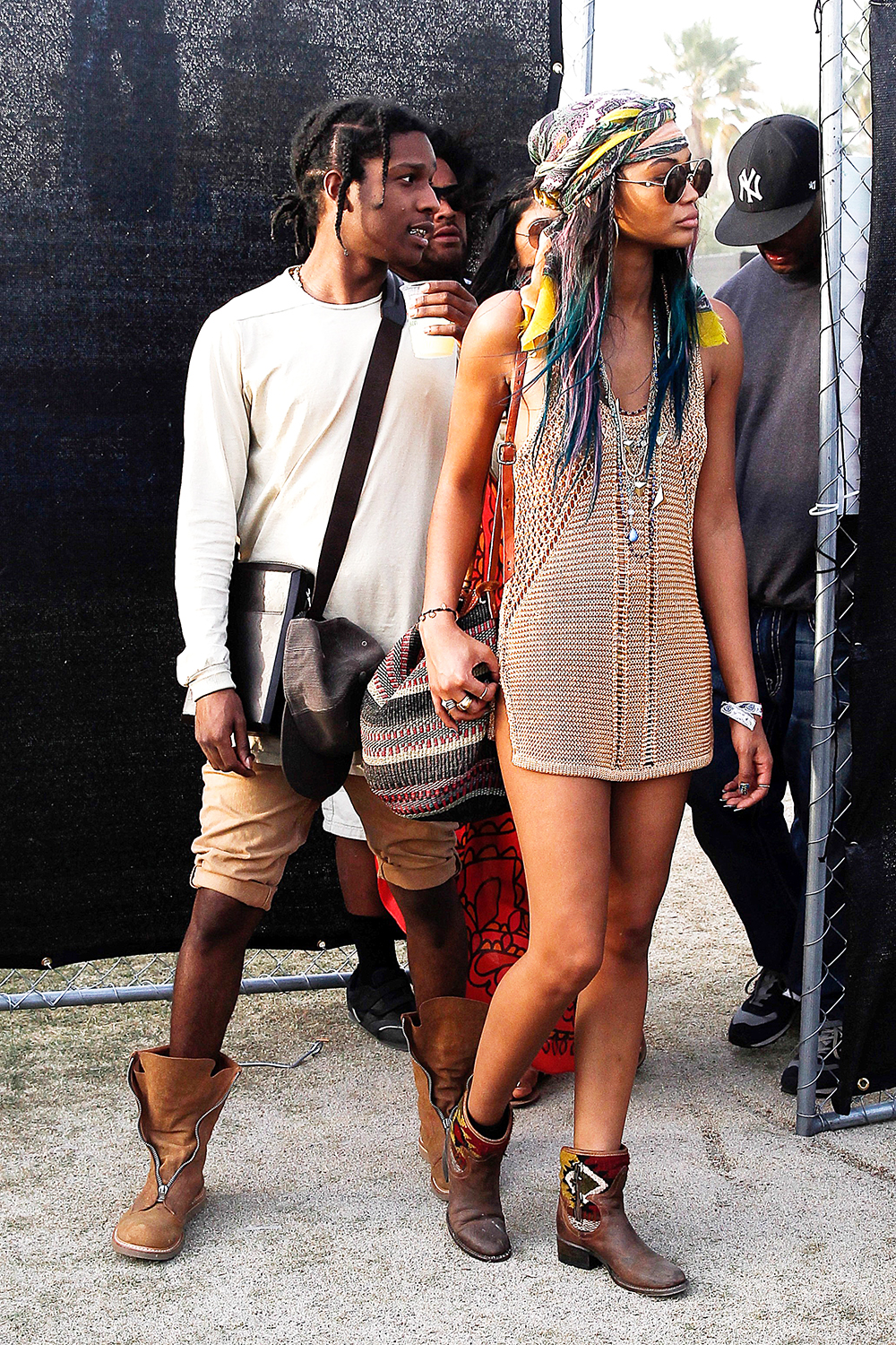 Newly engaged couple Chanel Iman and ASAP Rocky do Coachella with style!