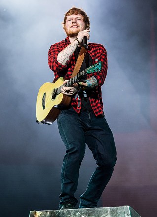 Ed Sheeran performing on the Pyramid Stage Glastonbury Festival, Day 5, UK - 25 Jun 2017