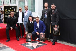 Carson Daly, Ellen DeGeneres, Lance Bass, JC Chasez, Joey Fatone, Justin Timberlake and Chris Kirkpatrick
NSYNC honored with a star on the Hollywood Walk of Fame, Los Angeles, USA - 30 Apr 2018