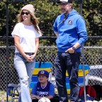 Jason Sudeikis and Olivia Wilde share a hug at their son's soccer match in LA!