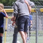 *EXCLUSIVE* Olivia Wilde and Jason Sudeikis hug it out after their son's soccer game
