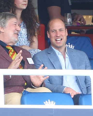 Stephen Fry speaks with HRH Prince William and Prince George
England v Australia, The Ashes, 2nd Test, Day Four, LV= Insurance Men's Ashes Series, Cricket, Lords, London, UK - 01 Jul 2023