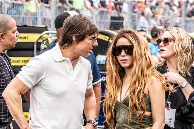 Shakira & Tom Cruise Chatting At Miami Grand Prix