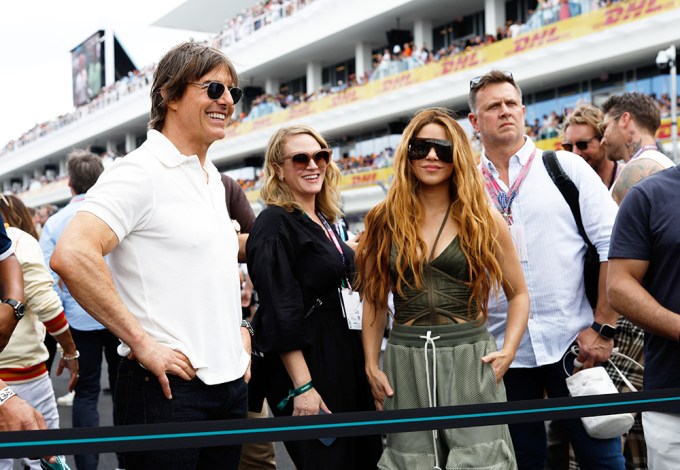 Shakira With Tom Cruise At Miami Grand Prix