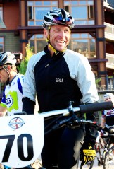 Lance Armstrong Lance Armstrong laughs while preparing to take part in the Power of Four mountain bicycle race at the starting line in Snowmass Village, Colo., early . The race is the first public appearance for Armstrong since the U.S. Anti-Doping Association stripped him of his seven Tour de France championships and banned him for life from the sport
Armstrong Doping Cycling, Snowmass Village, USA