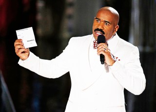 Steve Harvey holds up the card showing the winners after he incorrectly announced Miss Colombia Ariadna Gutierrez at the winner at the Miss Universe pageant, in Las Vegas. According to the pageant, a misreading led the announcer to read Miss Colombia as the winner before they took it away and gave it to Miss Philippines Pia Alonzo Wurtzbach
Miss Universe Pageant, Las Vegas, USA - 20 Dec 2015