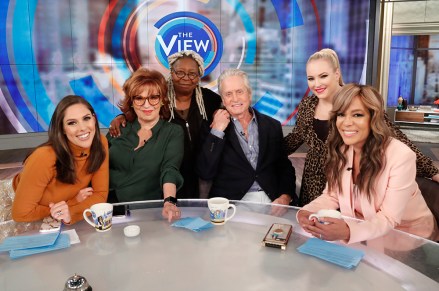 THE VIEW - 10/24/19 Michael Douglas is the guest today on ABC's "The View."  "The View" airs Monday-Friday 11am-12 noon, ET on ABC. VW19(ABC/Lou Rocco) ABBY HUNTSMAN, JOY BEHAR, WHOOPI GOLDBERG, MICHAEL DOUGLAS, MEGHAN MCCAIN, SUNNY HOSTIN