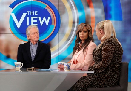 THE VIEW - 10/24/19 Michael Douglas is a guest today on ABC "View."  "View" airs Monday through Friday from 11 a.m. to 12 p.m. ET on ABC.  VW19 (ABC/Lou Rocco) MICHAEL DOUGLAS, SUNNY HOSTIN, MEGHAN MCCAIN
