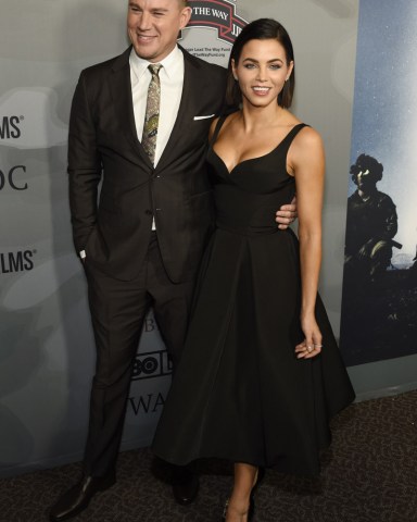 Channing Tatum, Jenna Dewan Tatum. Executive producer Channing Tatum and his wife, actress Jenna Dewan Tatum, pose together at the premiere of the film "War Dog: A Soldier's Best Friend" at the Directors Guild of America, in Los Angeles LA Premiere of "War Dog: A Soldier's Best Friend", Los Angeles, USA - 06 Nov 2017