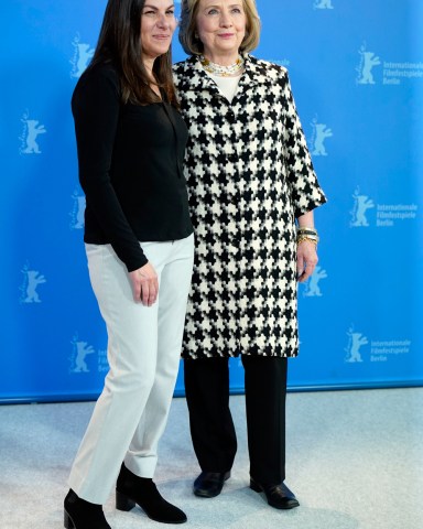 Hillary Rodham Clinton (R) and US director Nanette Burstein (L) pose during the 'Hillary' photocall during the 70th annual Berlin International Film Festival (Berlinale), in Berlin, Germany, 25 February 2020. The movie is presented in the Berlinale Special section at the Berlinale that runs from 20 February to 01 March 2020.
Hillary - Photocall - 70th Berlin Film Festival, Germany - 25 Feb 2020