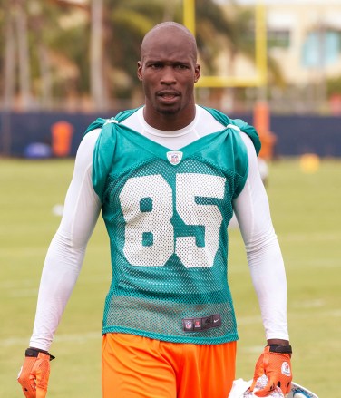 Miami Dolphins' Chad Ochocinco, who recently changed his name back to Chad Johnson, talking to reporters in Davie, Fla. The Dolphins terminated the six-time Pro Bowl receiver's contract about 24 hours after he was arrested in a domestic battery case involving his wife. Johnson was released from jail on $2,500 bond, after his wife accused him of head-butting her during an argument in front of their home
Dolphins Johnson Arrest Football, Davie, USA