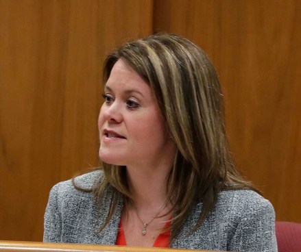 Jessica Andrews, Director of Forensic Services at Winnebago Mental Health Facility, testifies that she believes Morgan Geyser has improved in her mental health where she should be placed in a setting for adolescents during sentencing before Waukesha County Circuit Judge Michael Bohren, . Geyser isn't criminally responsible for the shocking crime she committed as a mentally ill pre-teen yet could still get locked away for 40 years at a secure mental facility
Girls Stabbing Plot, Waukesha, USA - 01 Feb 2018