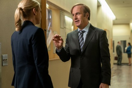 Editorial use only. No book cover usage.Mandatory Credit: Photo by Warrick Page/Sony/AMC/Kobal/Shutterstock (10673086db)Rhea Seehorn as Kim Wexler and Bob Odenkirk as Jimmy McGill'Better Call Saul' TV Show, Season 5 - 2020The trials and tribulations of criminal lawyer Jimmy McGill in the time before he established his strip-mall law office in Albuquerque, New Mexico.