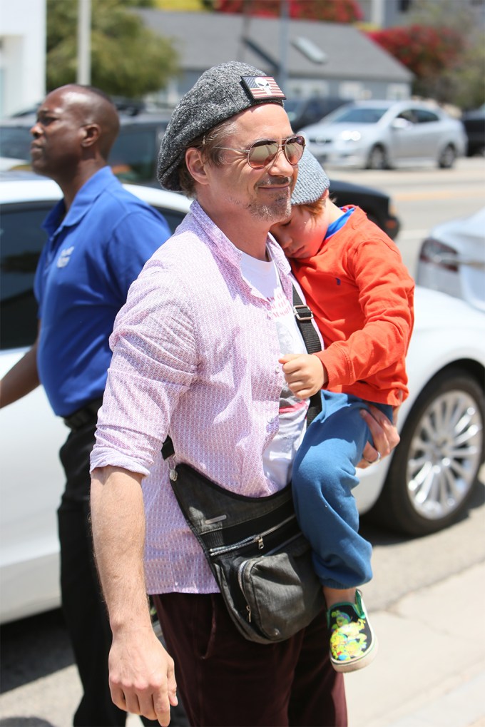 Robert Downey Jr With His Son Exton Elias