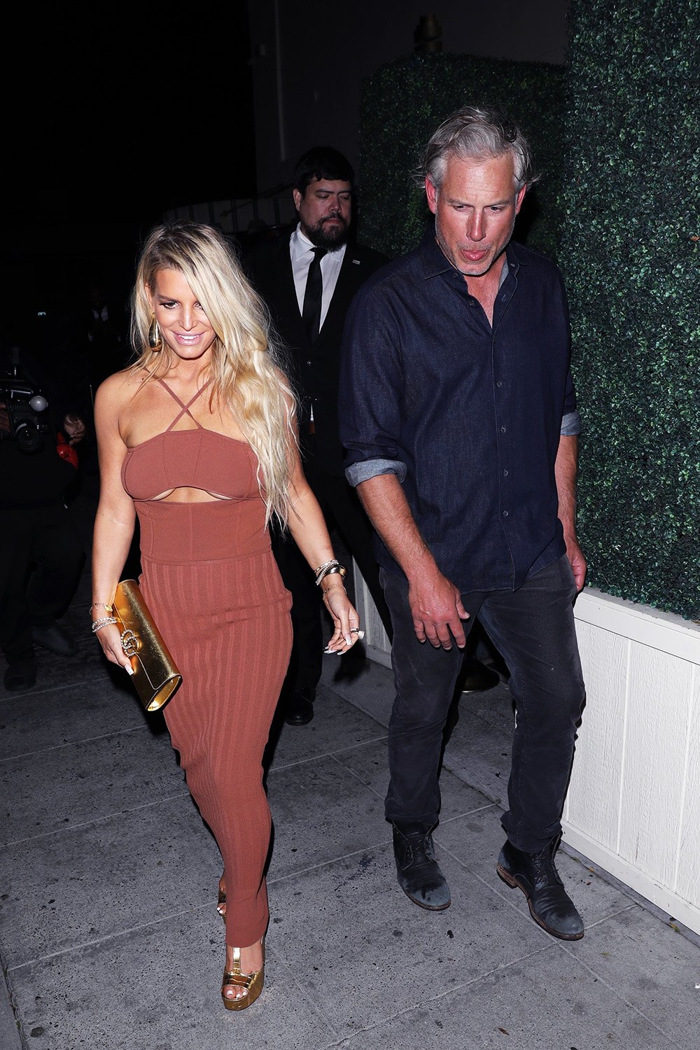 Jessica Simpson Wears Red Hot Dress to Grammys Party