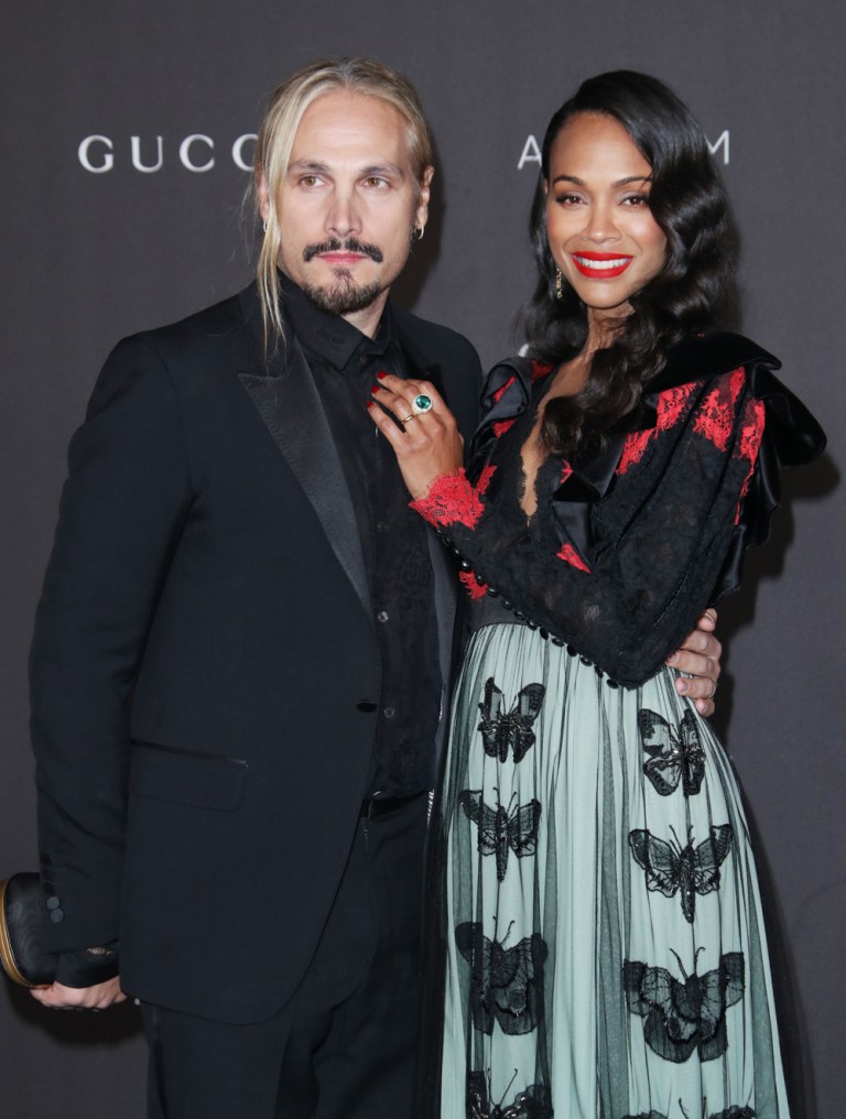 Marco Perego and Zoe Saldana LACMA Art and Film Gala, Arrivals, Los Angeles, USA - 02 Nov 2019