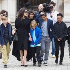 Angelina Jolie and her children leave the Louvre