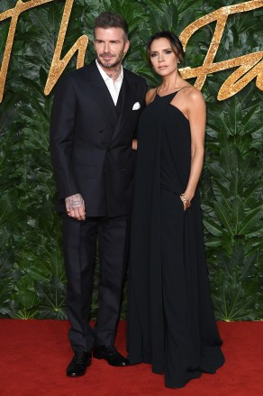 David Beckham and Victoria Beckham
The British Fashion Awards, Arrivals, Royal Albert Hall, London, UK - 10 Dec 2018