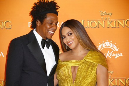 Jay-Z, Beyonce. Singers Jay-Z, left, and Beyonce pose for photographers upon arrival at the 'Lion King' European premiere in central London
Lion King Premiere, London, United Kingdom - 14 Jul 2019