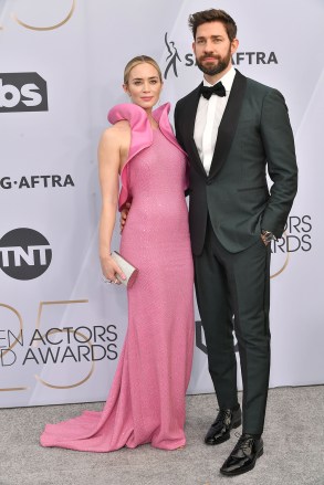 Emily Blunt and John Krasinski
25th Annual Screen Actors Guild Awards, Arrivals, Los Angeles, USA - 27 Jan 2019