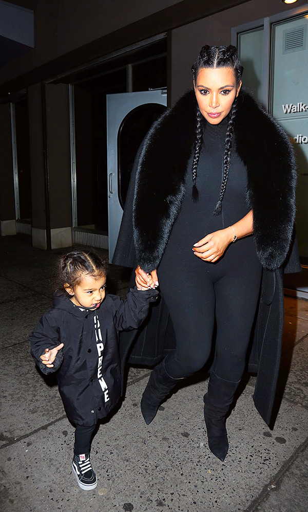 kim-kardashian-north-west-nyfw-matching-black-outfit-spl