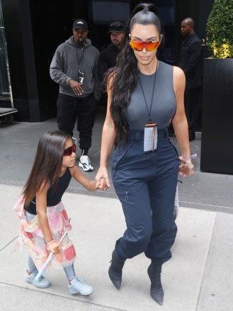 Kim Kardashian, Kanye West, North West
Kim Kardashian and Kanye West out and about, New York, USA - 15 Jun 2018
Kanye West, North West Hollywood and mom Kim Kardashian West  New York City
