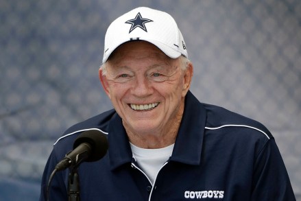 Dallas Cowboys owner Jerry Jones smiles during a press conference at the NFL football team training camp in Oxnard, Calif. There will be plenty of winners and losers, but the big winner is a league that had to be drawn kicking and screaming into the new world of sports betting. The NFL will profit not only from various deals with its new sports betting partners, but should also benefit from increased viewership. Cowboys owner Jerry Jones believes that benefit will be huge
NFL At 100 Sports Betting, Oxnard, USA - 26 Jul 2019