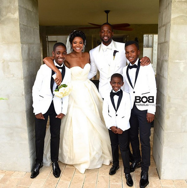 Pic Gabrielle Union S Wedding To Dwyane Wade Kids Nephew Were In Attendance Hollywood Life