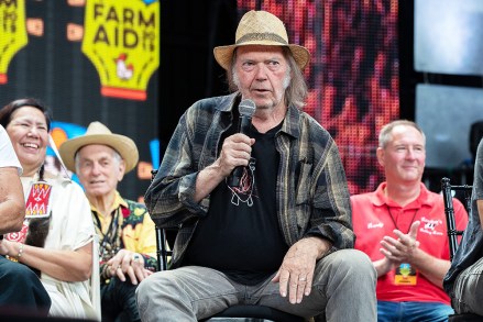 Neil Young speaks during a news conference
Farm Aid Festival, Alpine Valley Music Theatre, East Troy, Wisconsin, USA - 21 Sep 2019