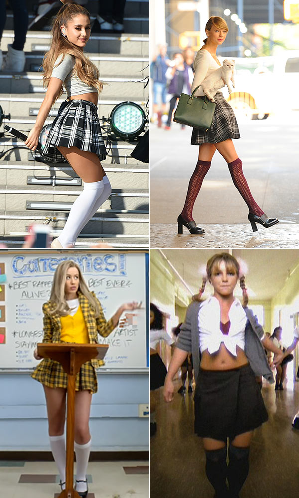 [pics] Ariana Grande Schoolgirl Outfit Photos Of Stars In Sexy Clothes