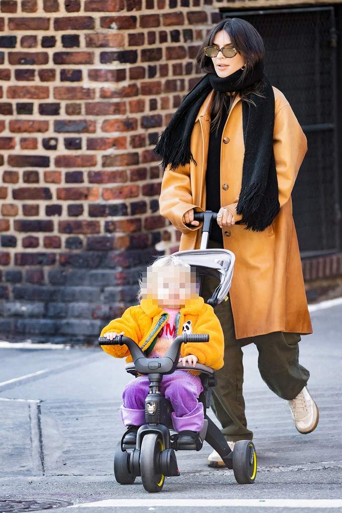 Emily Ratajkowski enjoys a break from New York Fashion Week to spend time with her son