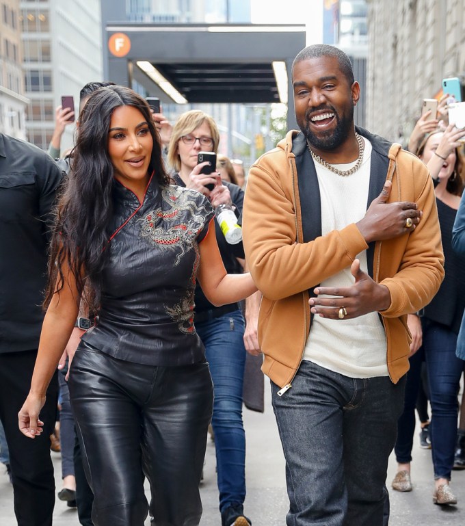 Kim Kardashian & Kanye West Stroll In Midtown, NYC