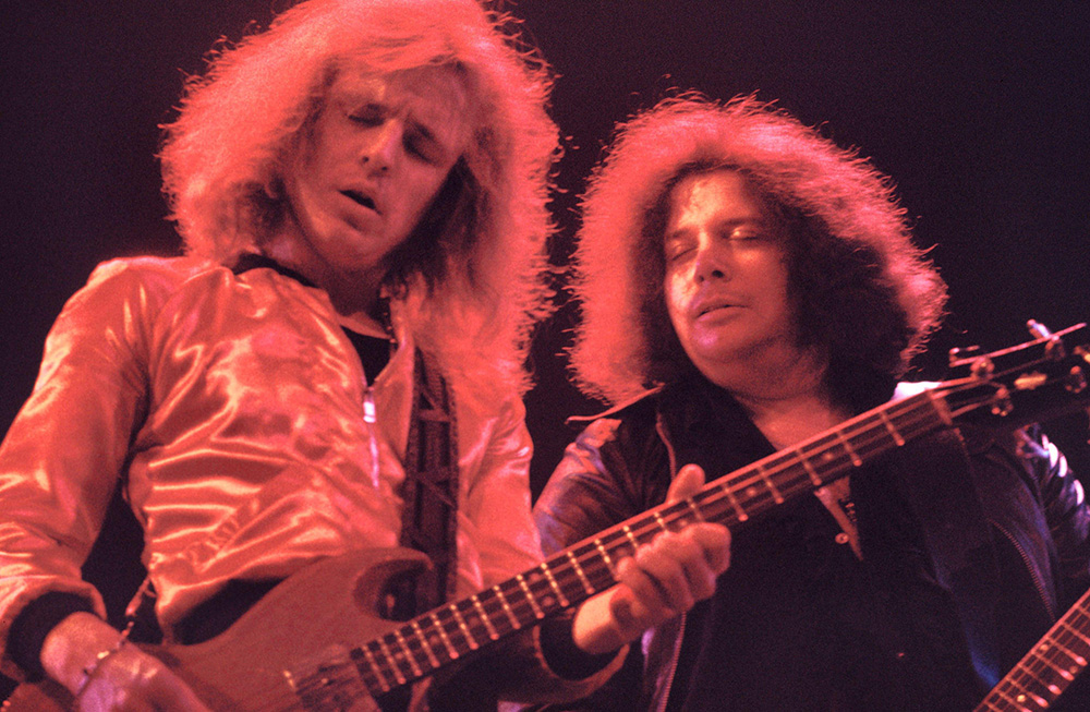 Jack Bruce (left) and Leslie West of WEST, BRUCE and LAING in concert at the Rainbow Theatre - 1972Various